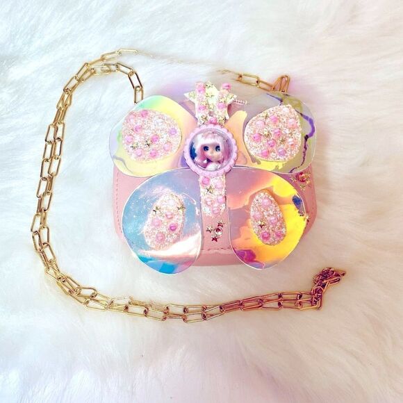 Custom Y2K Butterfly Iridescent Crossbody Purse Holographic - Picture 2 of 7